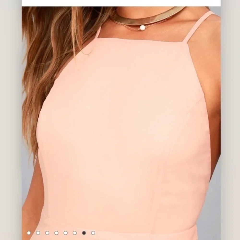 NWT Lulus Letter of Love Blush Pink Cross Cross Backless Skater Dress‎ SMALL